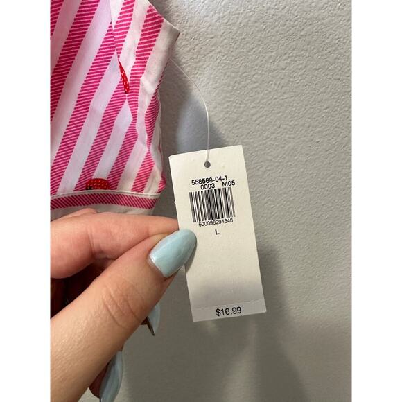 Old Navy NWT Women’s Sz Large Strawberry Stripped Smoked Back Bralette Top - Picture 6 of 6